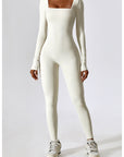 Square Neck Long Sleeve Jumpsuit
