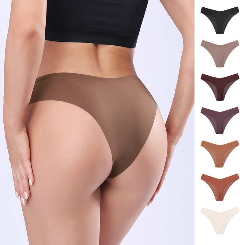 Seamless Low-Waist Ice Silk Thong (4-Pack)