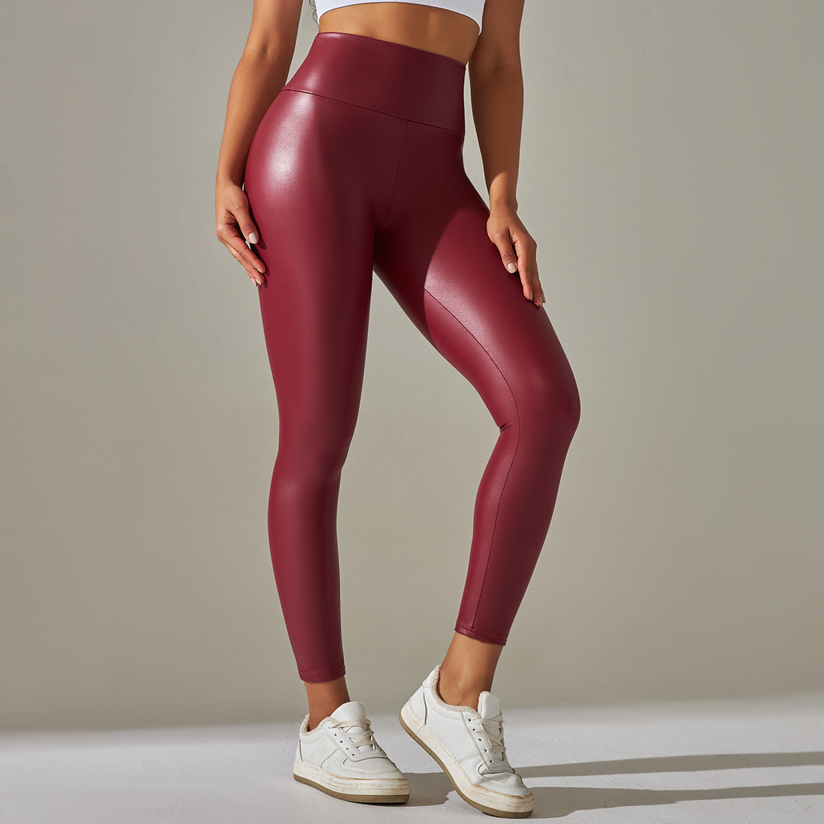 High-Waist Leather Leggings