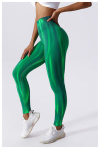 Thumbnail for Emerald Aurora Shaping Scrunch Bum Leggings