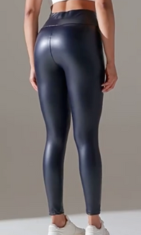 Thumbnail for High-Waist Leather Leggings