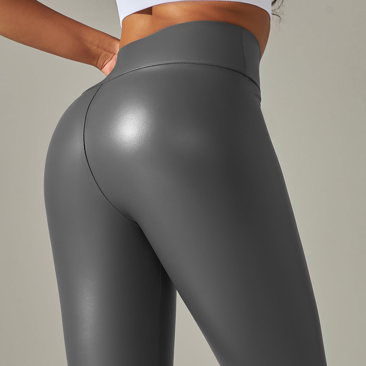 High-Waist Leather Leggings