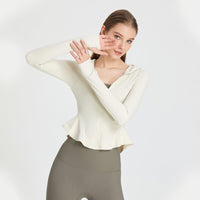 Thumbnail for BEIGE RELAXED ZIPPER JACKET - Amber & Ivy