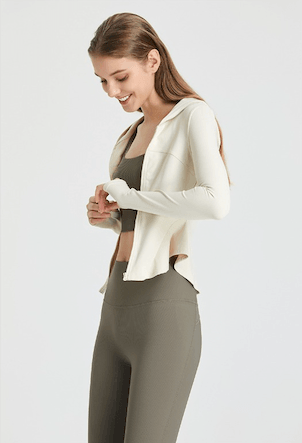 BEIGE RELAXED ZIPPER JACKET - Amber & Ivy