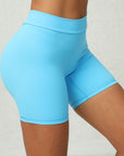 BLUE LOW V-BACK SCRUNCH BUTT BIKER SHORTS - Amber & Ivy