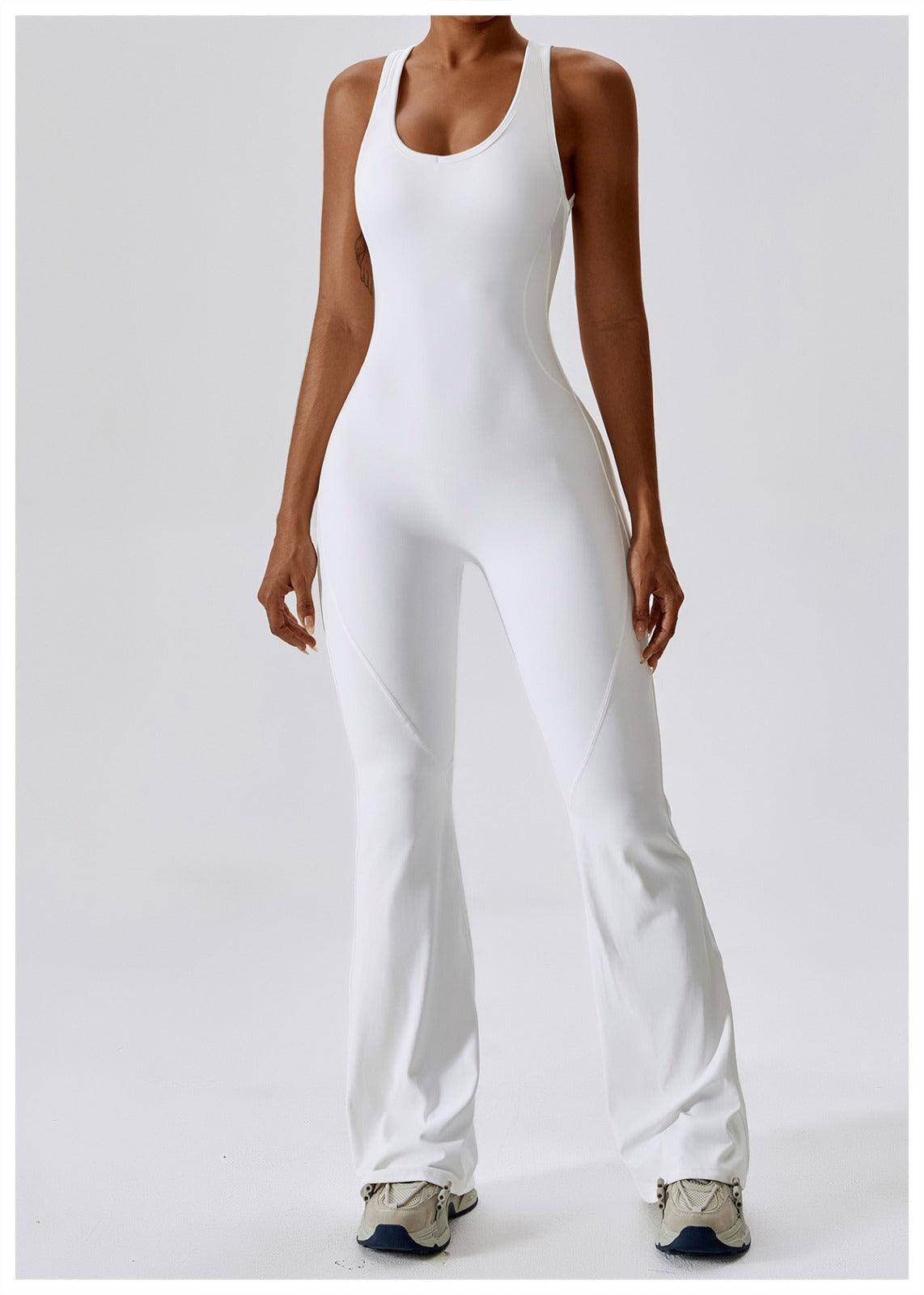 WHITE BACKLESS JUMPSUIT - Amber & Ivy