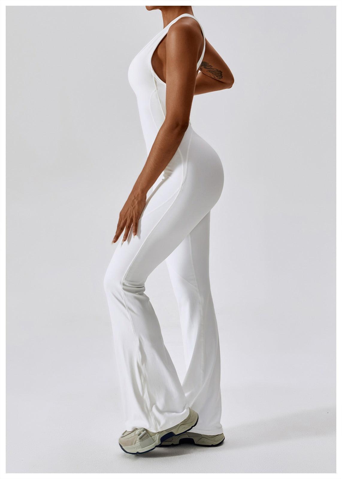 WHITE BACKLESS JUMPSUIT - Amber & Ivy