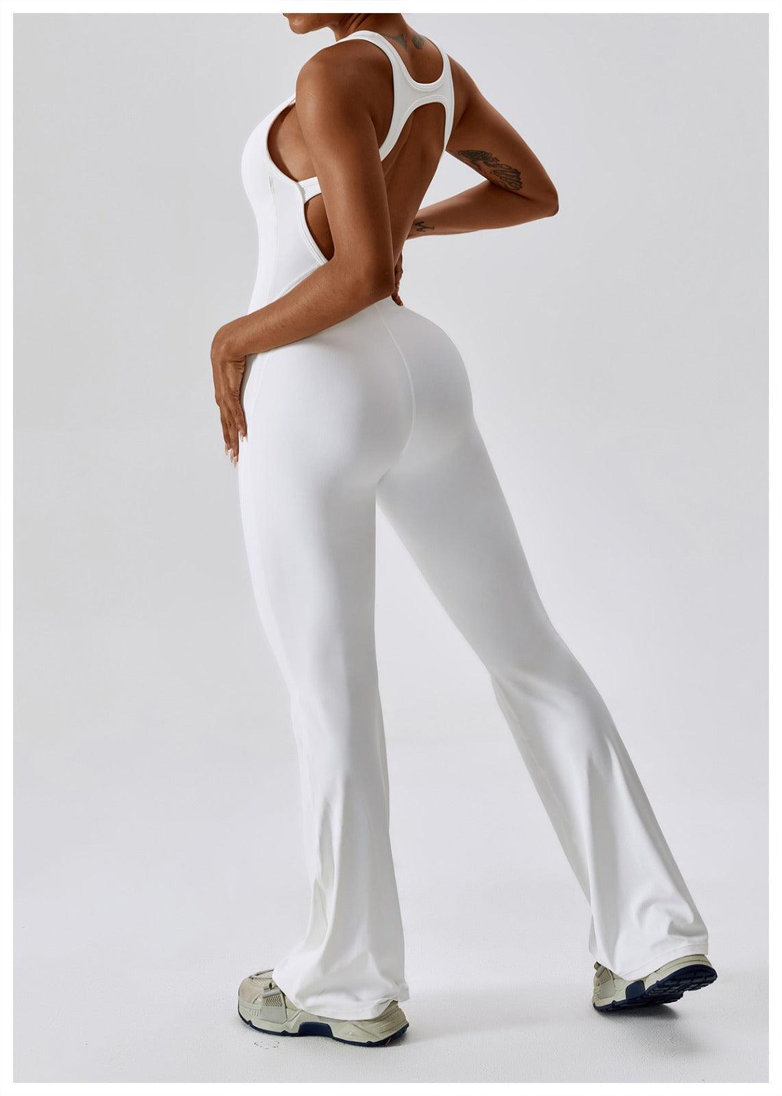 WHITE BACKLESS JUMPSUIT - Amber & Ivy