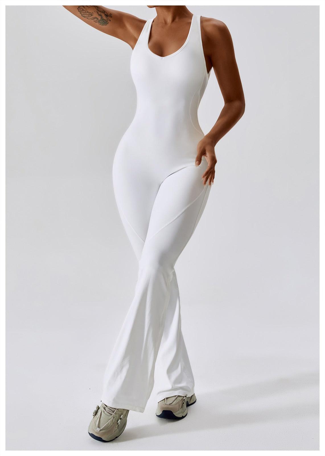 WHITE BACKLESS JUMPSUIT - Amber & Ivy